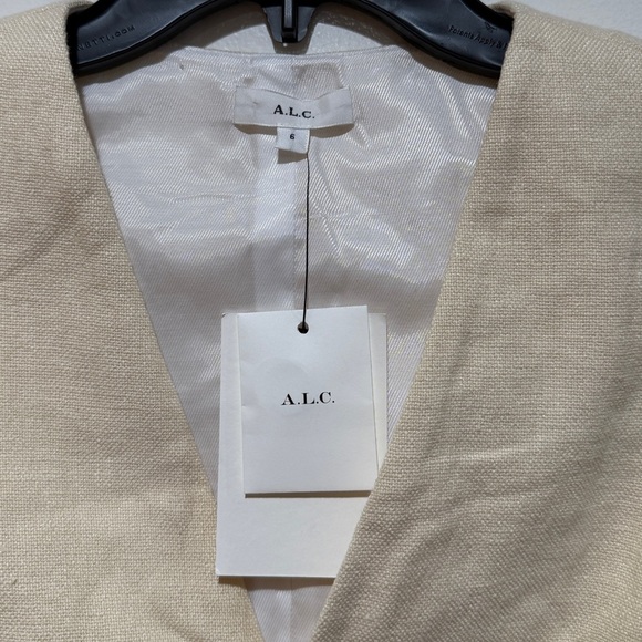 New A.L.C. Maxwell Linen & Cotton Vest Sz 6 Neutral Closet Staple Minimalist - Picture 4 of 10